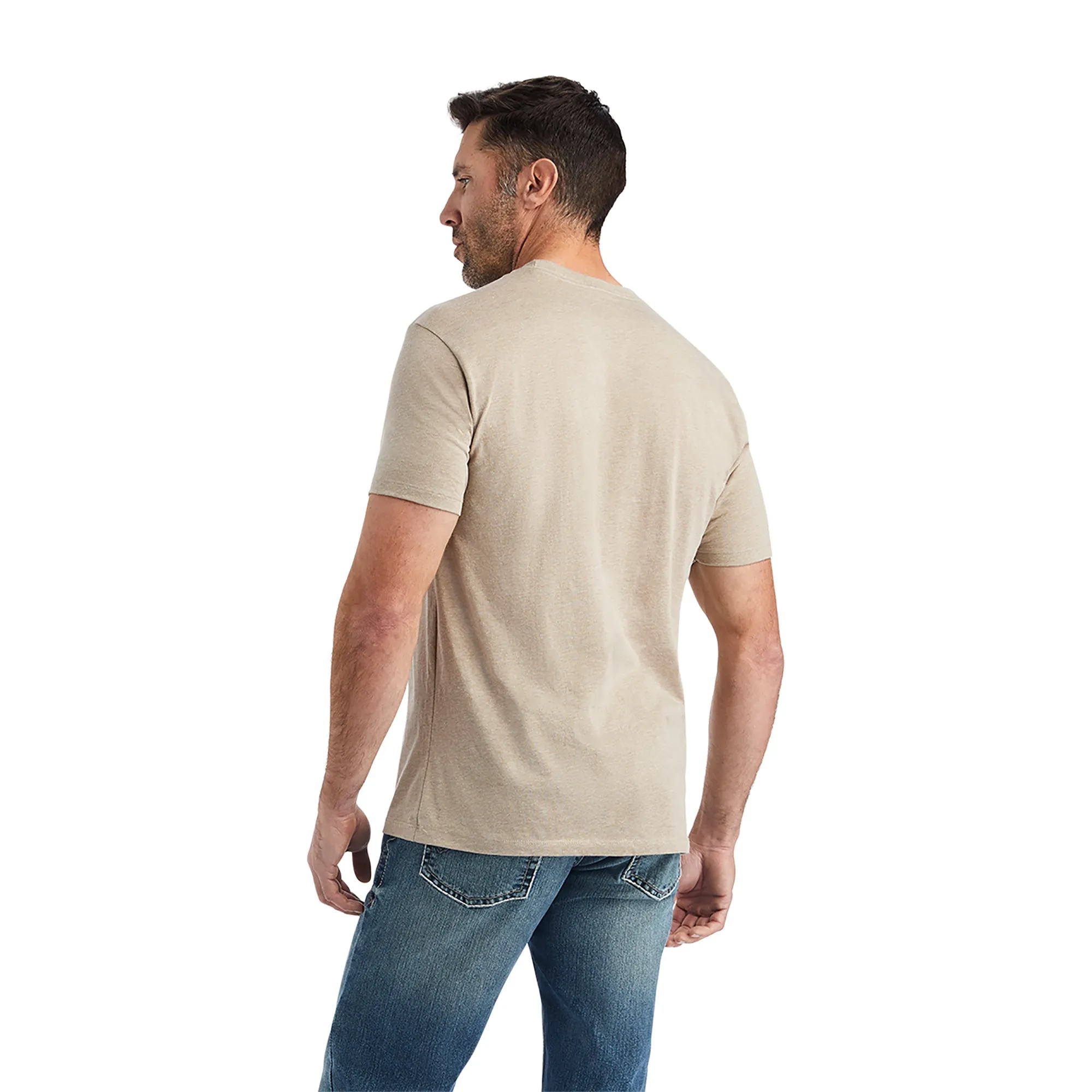 Ariat® Men's Diamond Shield Oatmeal Heather Graphic T-Shirt 10042767